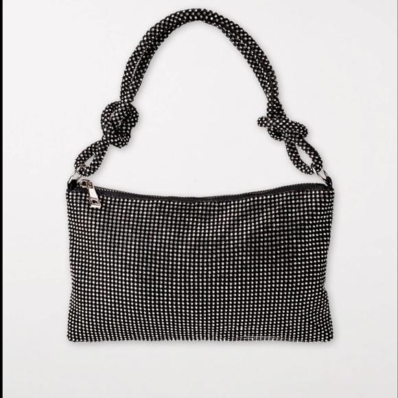 Gorgeous rhinestones evening bag black NEW - Picture 3 of 6